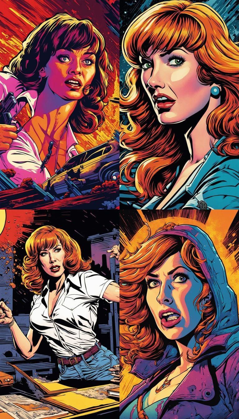 Damsel in Distress in 1950s Comic Book Style