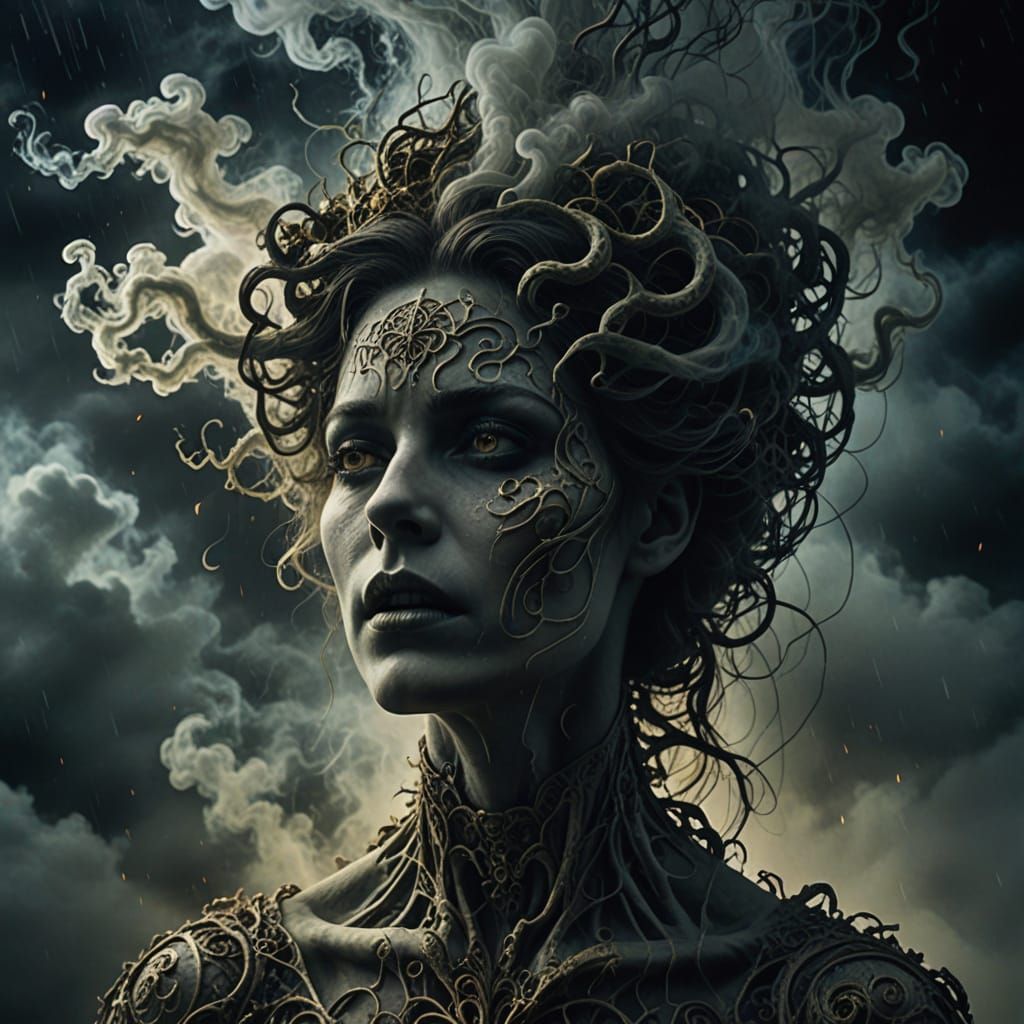 Ethereal Figure Lost in Haunting Mist