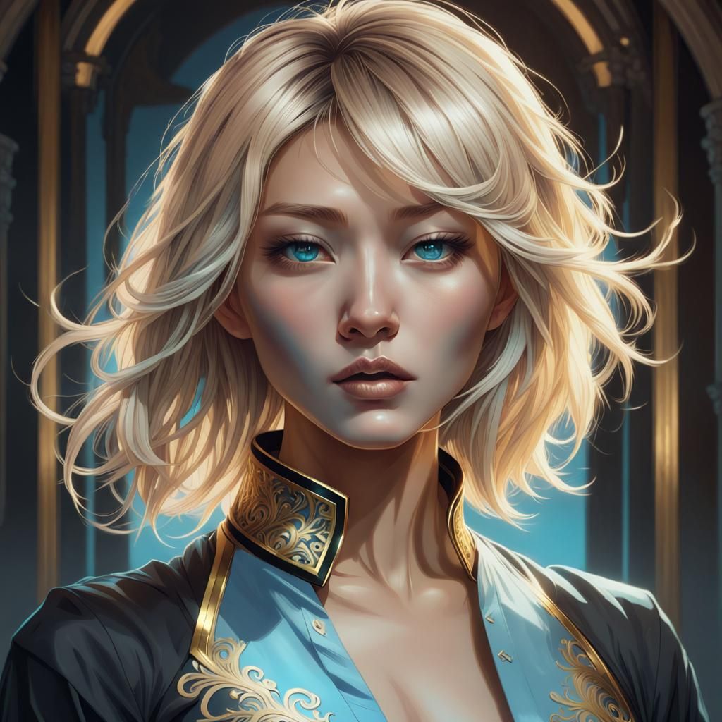 Elegant Asian Woman Portrait in Hyperdetailed Style