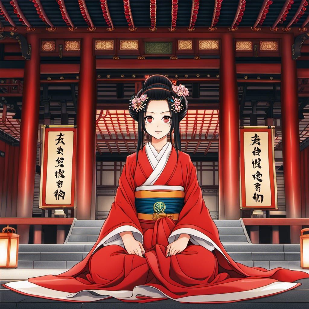 Kōfuku-ji Temple: Anime-Inspired Full Body Portrait