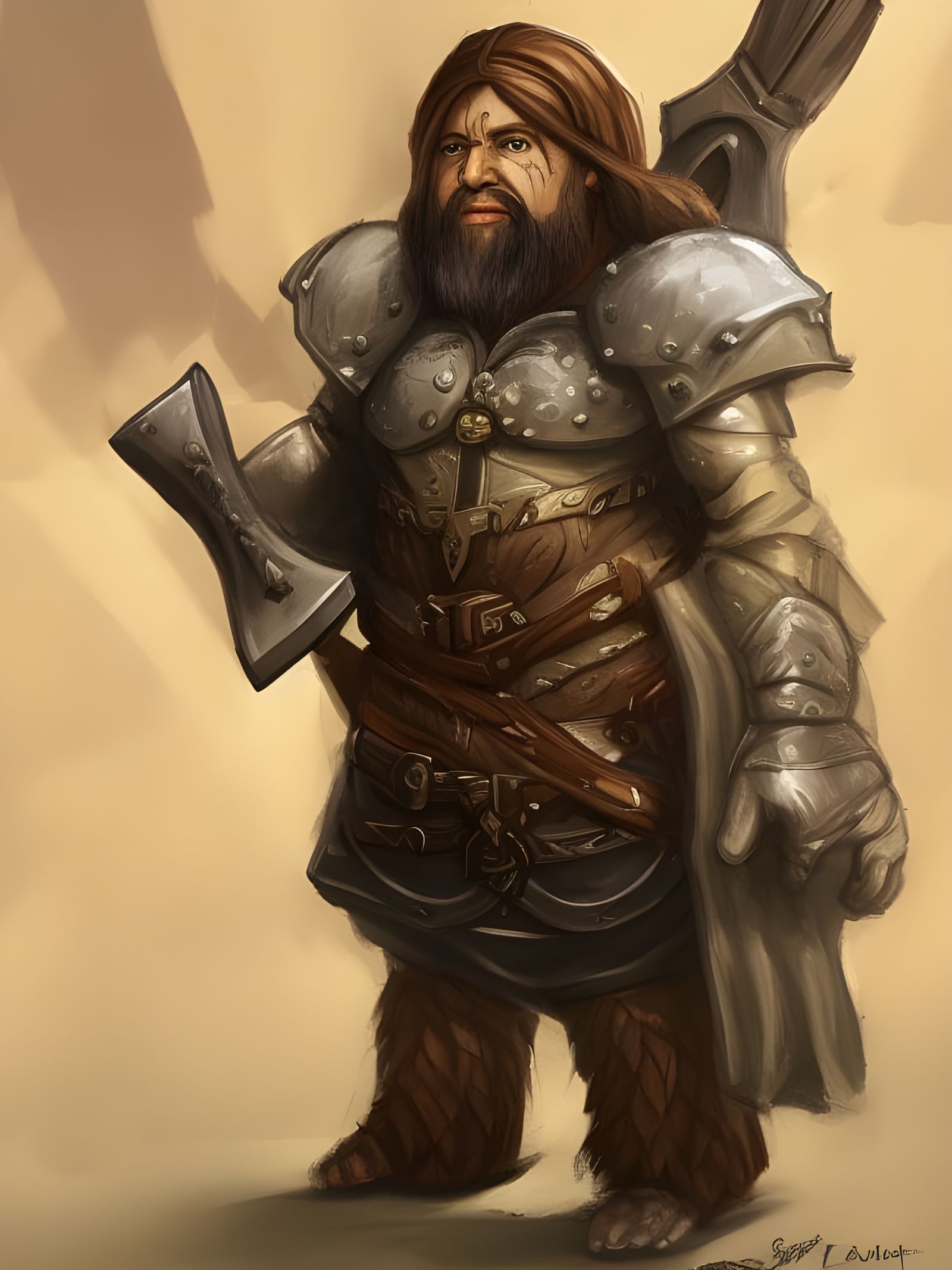 Ethereal Dwarf Cleric Radiates Strength in Cavernous Portrai...