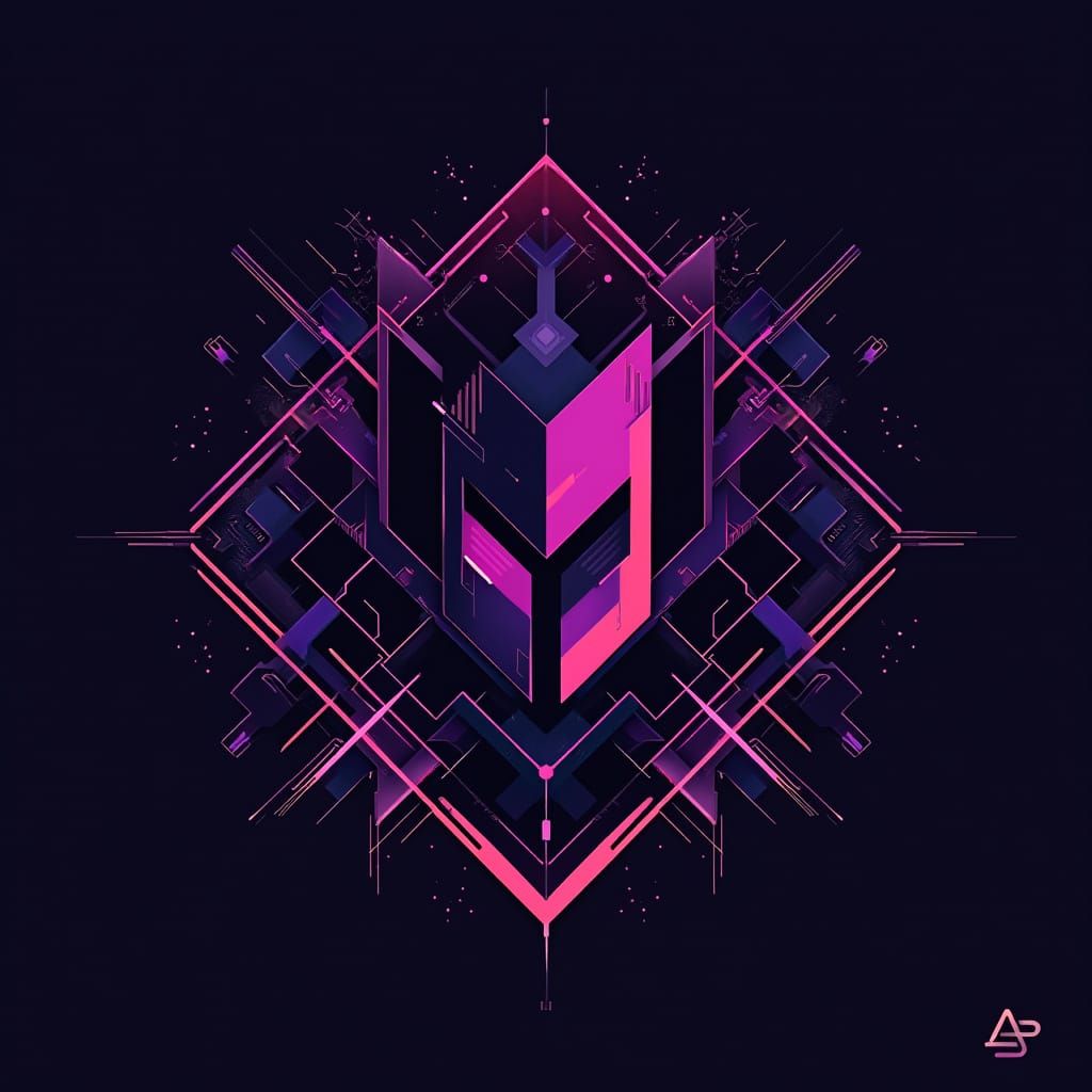 Sleek Industrial Neon Logo Composition