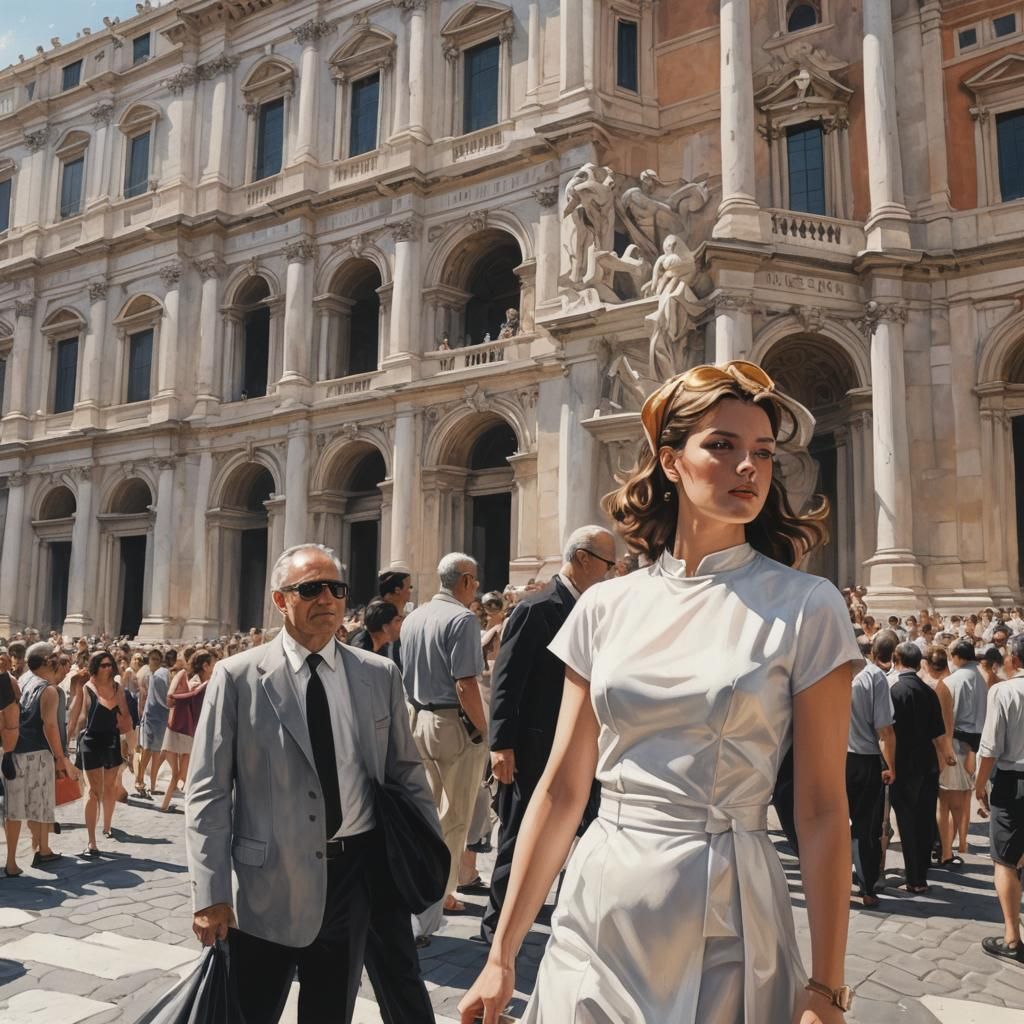 Sunny Day in Rome: Comic Book Illustration