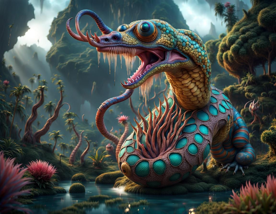 Exotic Xenobiology Creature in Photorealistic Detail