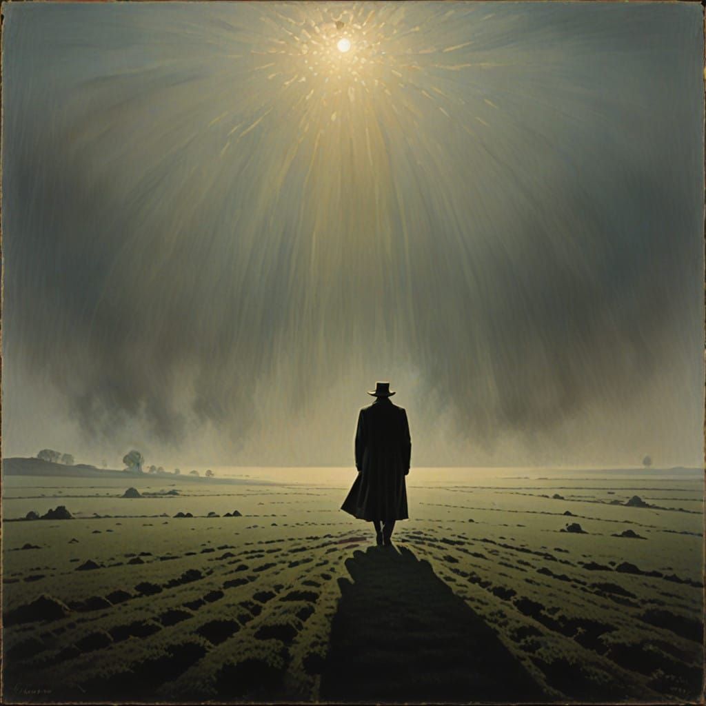 Mysterious Figure in Ethereal Haze