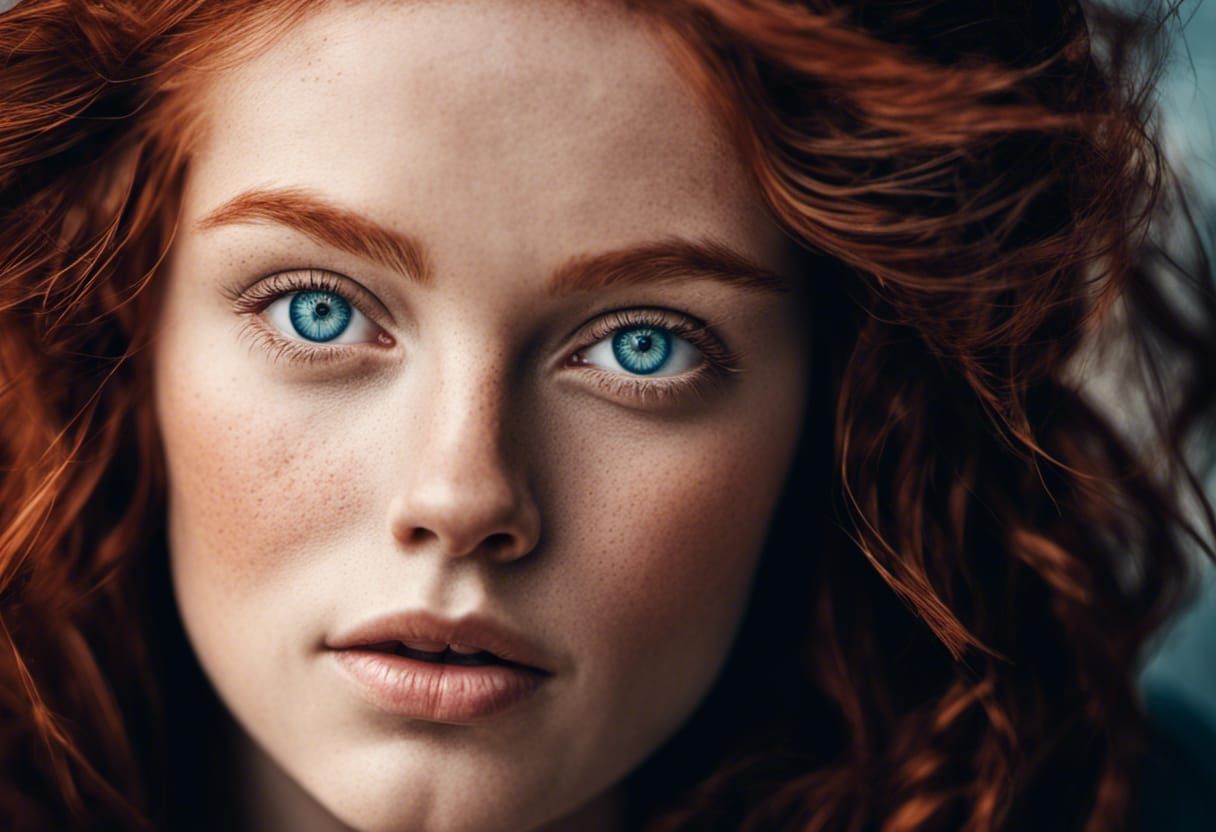 Cinematic Close-Up of a Red-Haired Beauty