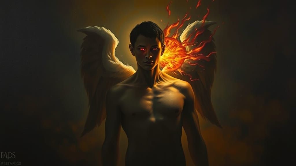 Ambiguous Figure in Light and Shadow, Surreal Oil Painting