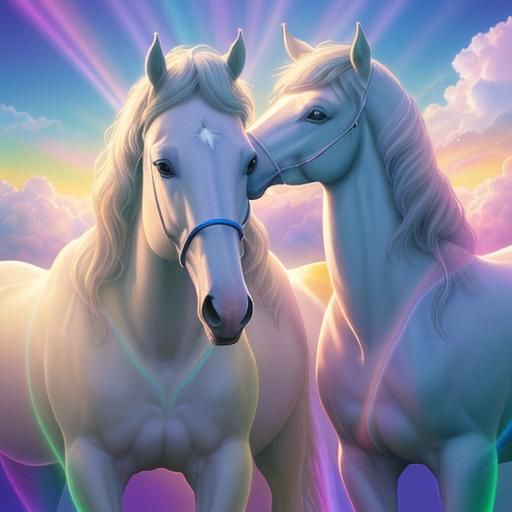 Psychedelic Horses Dream of Love, Cosmic Illustration