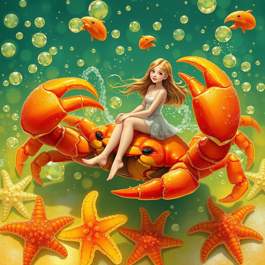 Gummy Crab Rider in a Soda Sea