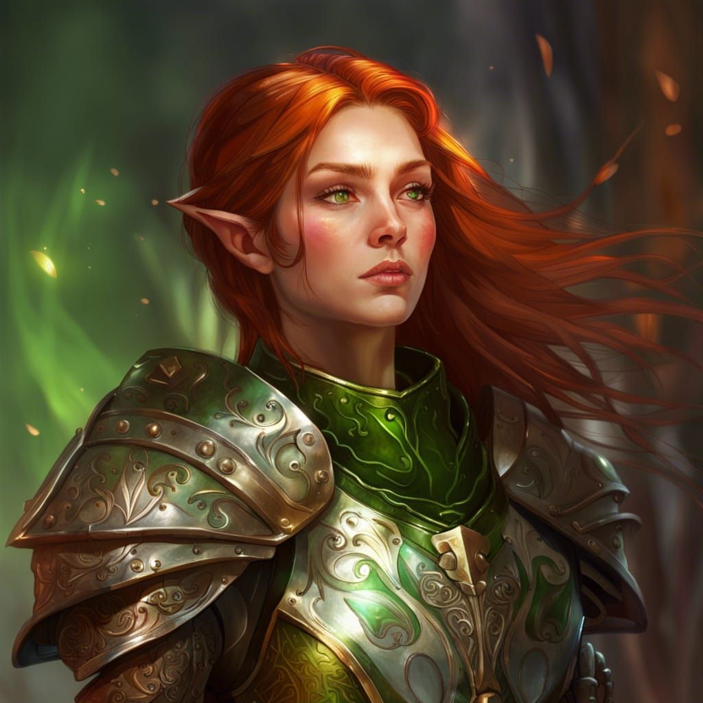 Elf Cleric in Armor: Hyperrealistic Concept Art