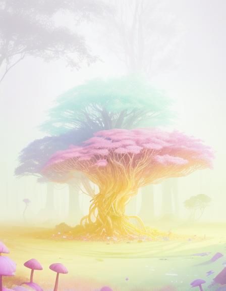 Regal Sorceress in Mystical Forest, Digital Matte Painting