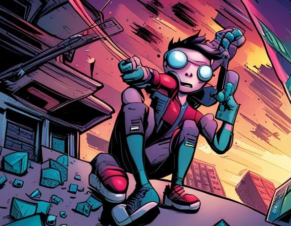 Tom Holland as Invader Zim in Comic Art Style