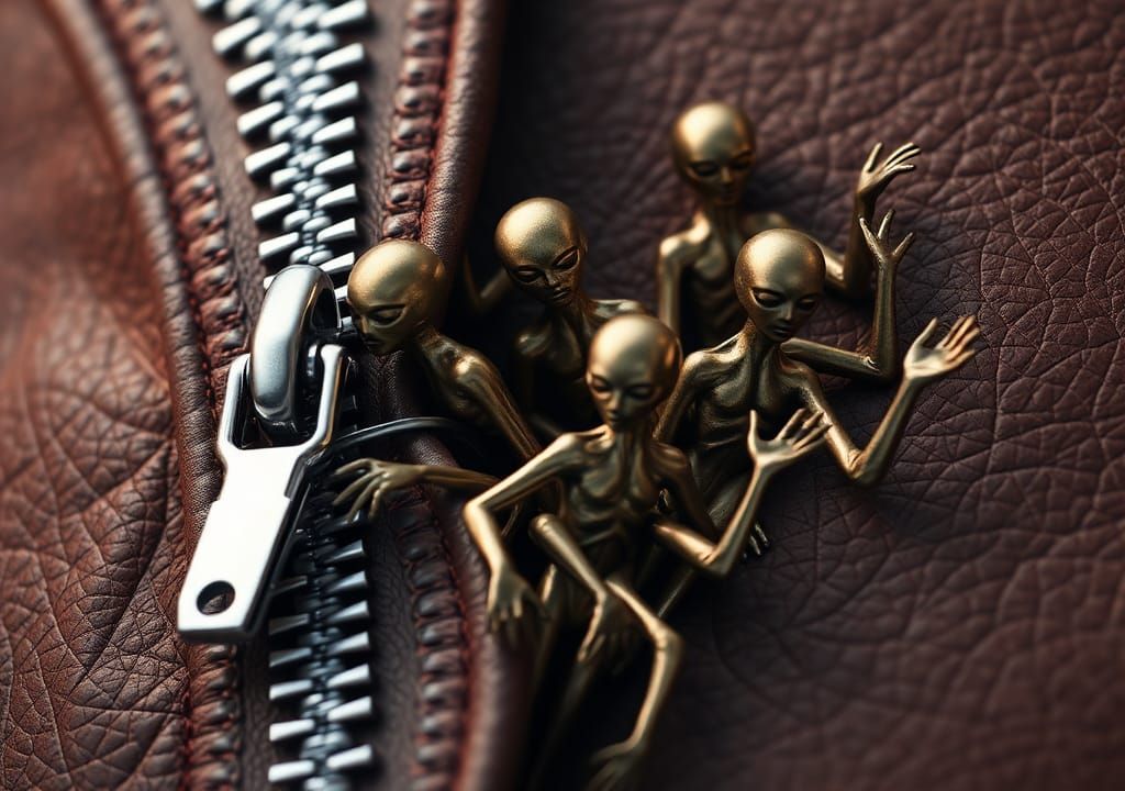 Intricate Zipper Reveals Climbing Bronze Figures