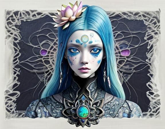 Mystical Lotus Flower with Alien Fashioncore