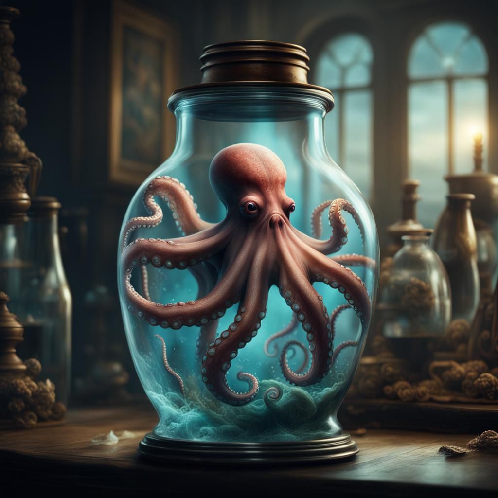 Octopus Encased: Dramatic Digital Matte Painting