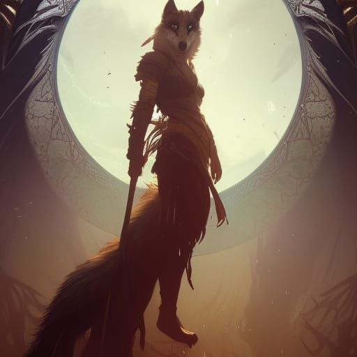 Wolf Girl: Dark Fantasy Art in 8K Resolution