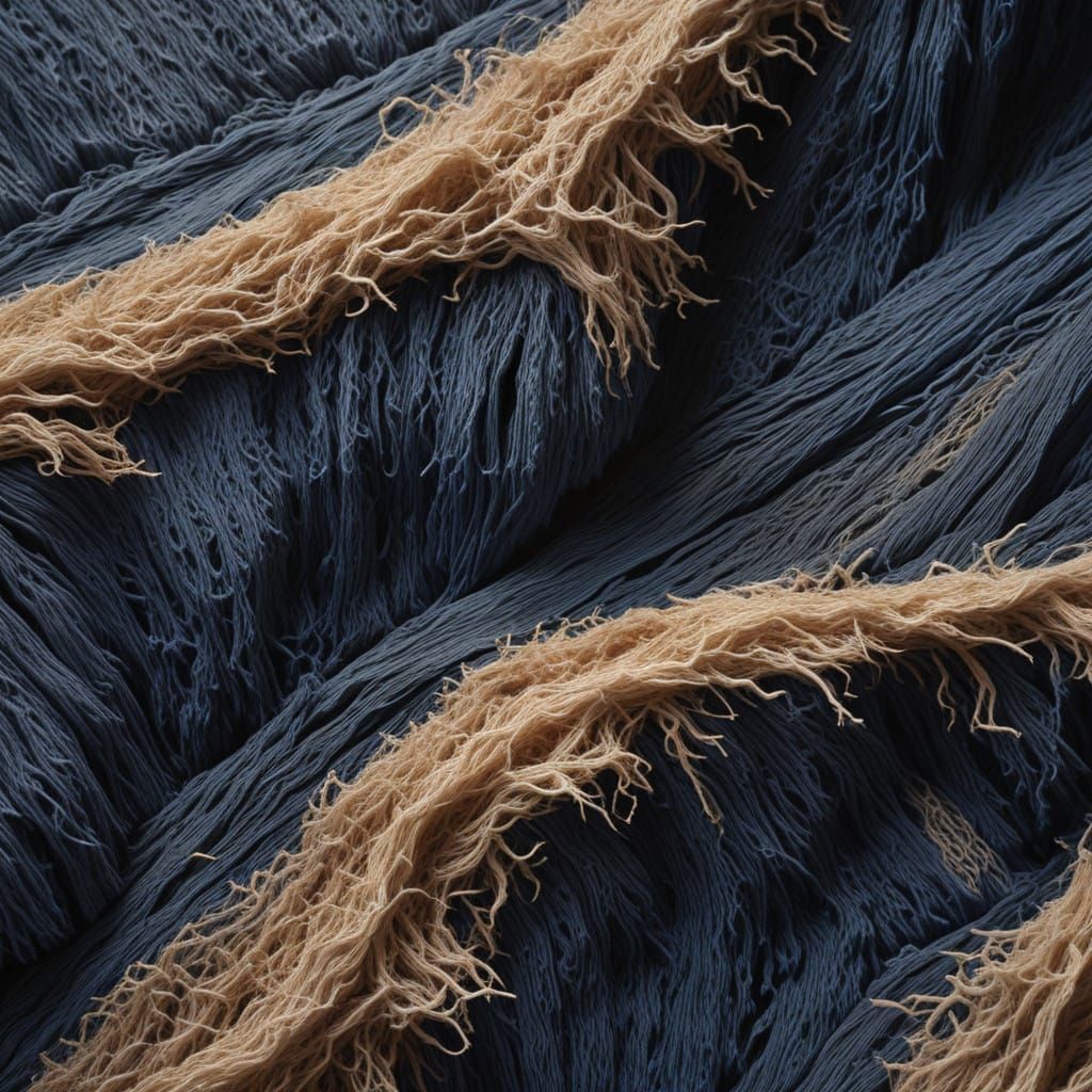 Abstract Landscape in Weathered Textile Fibers