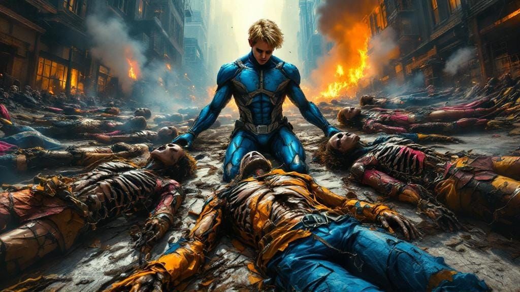 Dystopian City of Fallen Mutant Superheroes