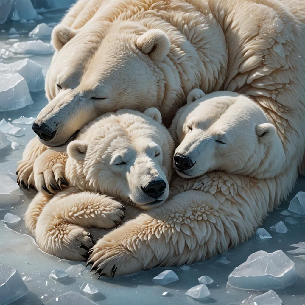 Ice Bear Mum Sleeping: Digital Matte Painting