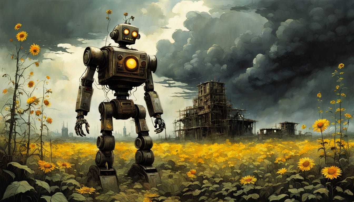Retro Robot Seeks Sun in Post-Apocalyptic Oasis