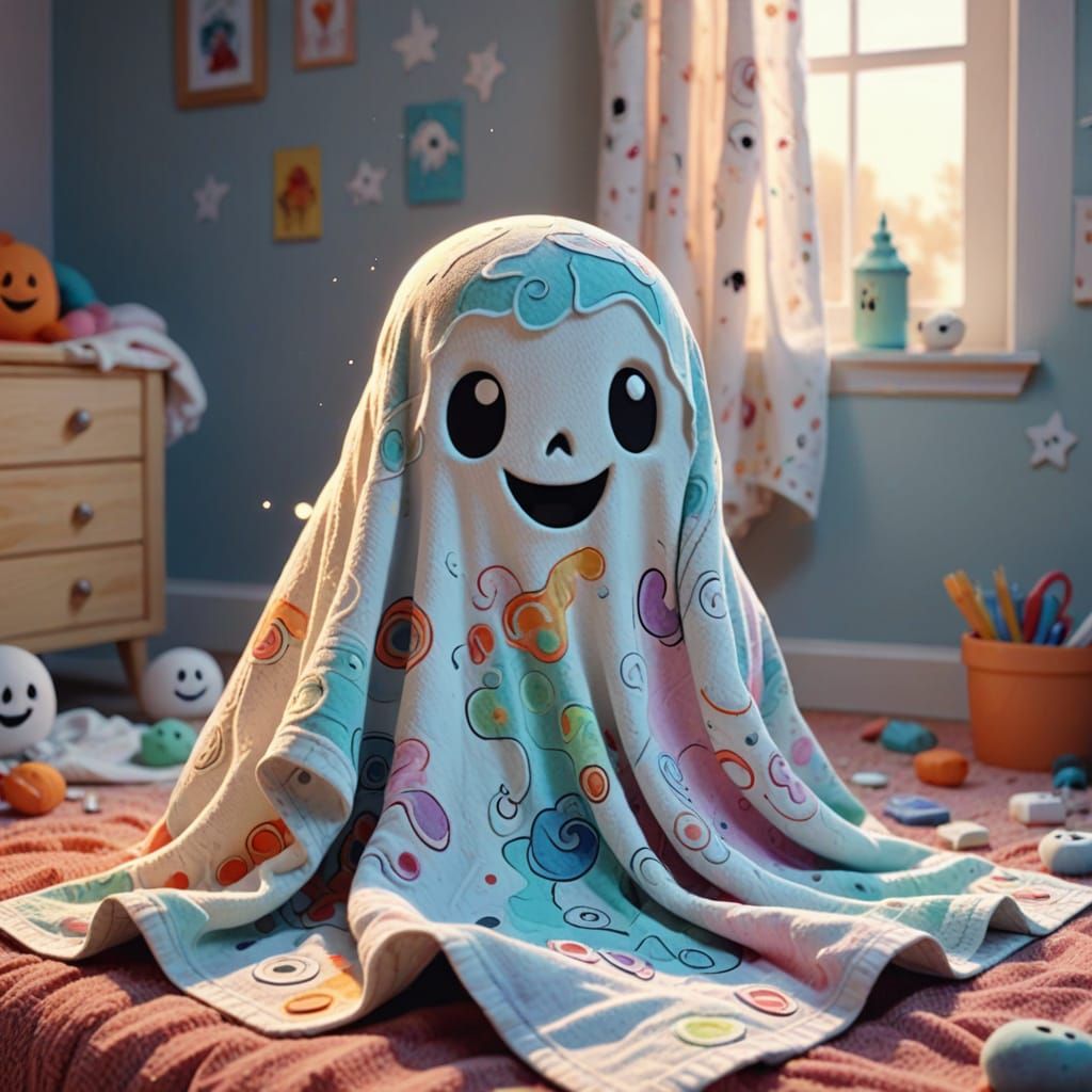 Whimsical Ghost Tenderly Treats Its Torn Corner