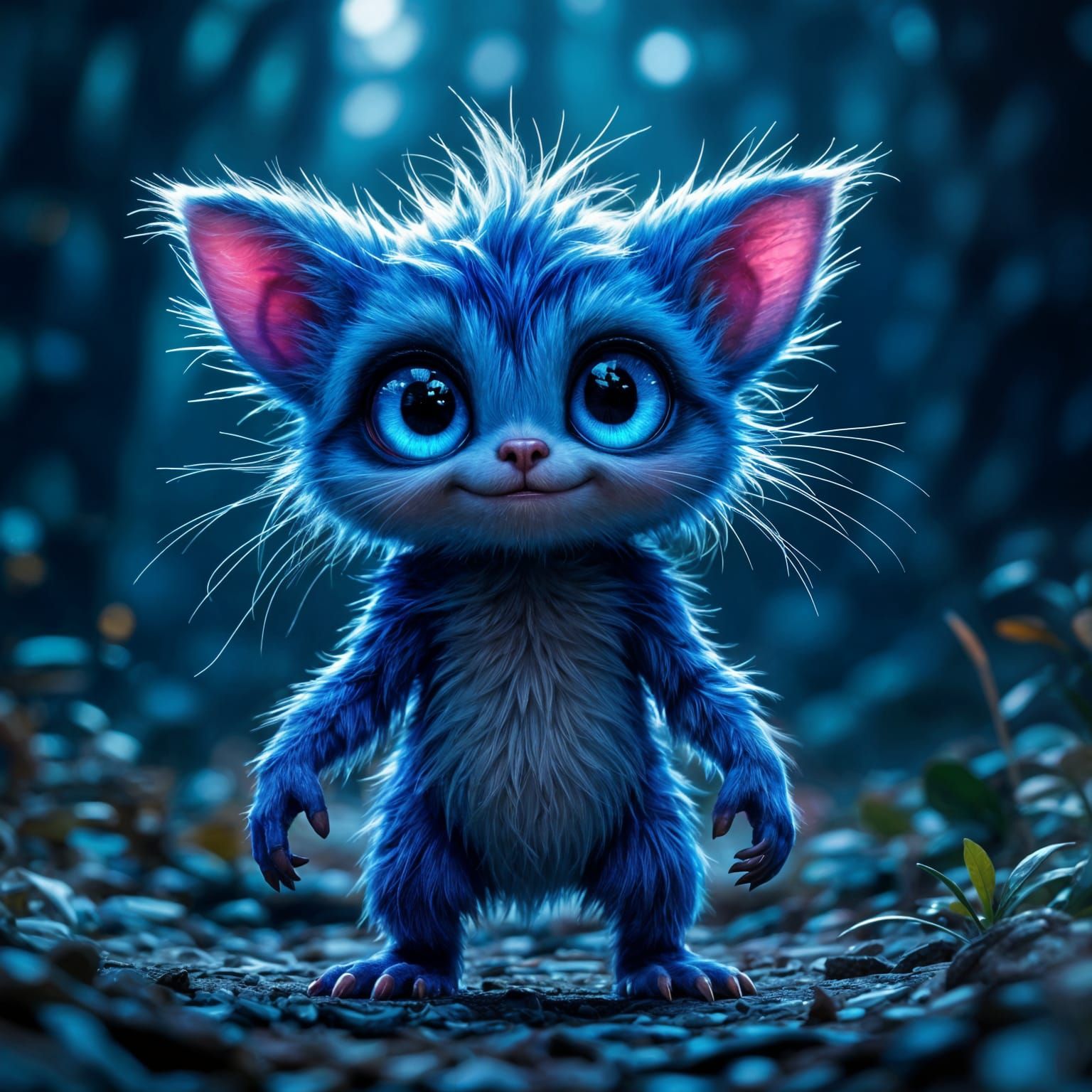 Realistic Gizmo with Big Eyes in Dark Fantasy Style