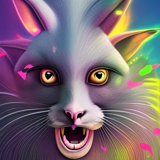 cat pig sheep fish kanguru ant bird chimera, Hyperrealistic, splash art, concept art, full  shot, intricately detailed, ...