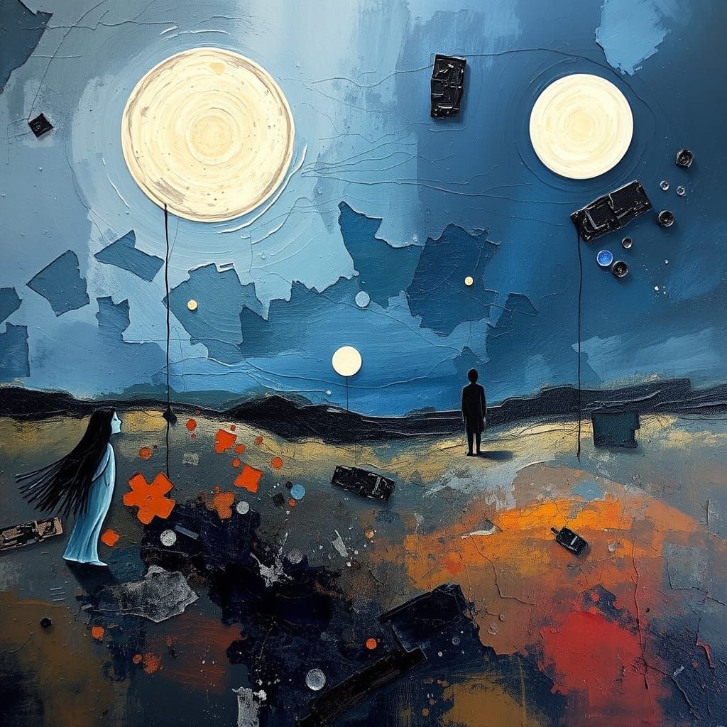 Surreal Landscape in Expressionist Impasto Style