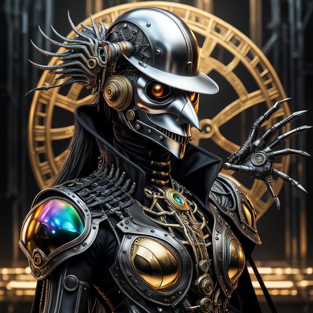 Cyberpunk Plague Doctor in Gothic Armor