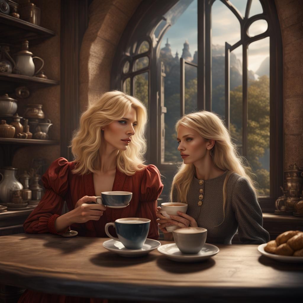 Claudia Schiffer and Daughter: Detailed Matte Painting