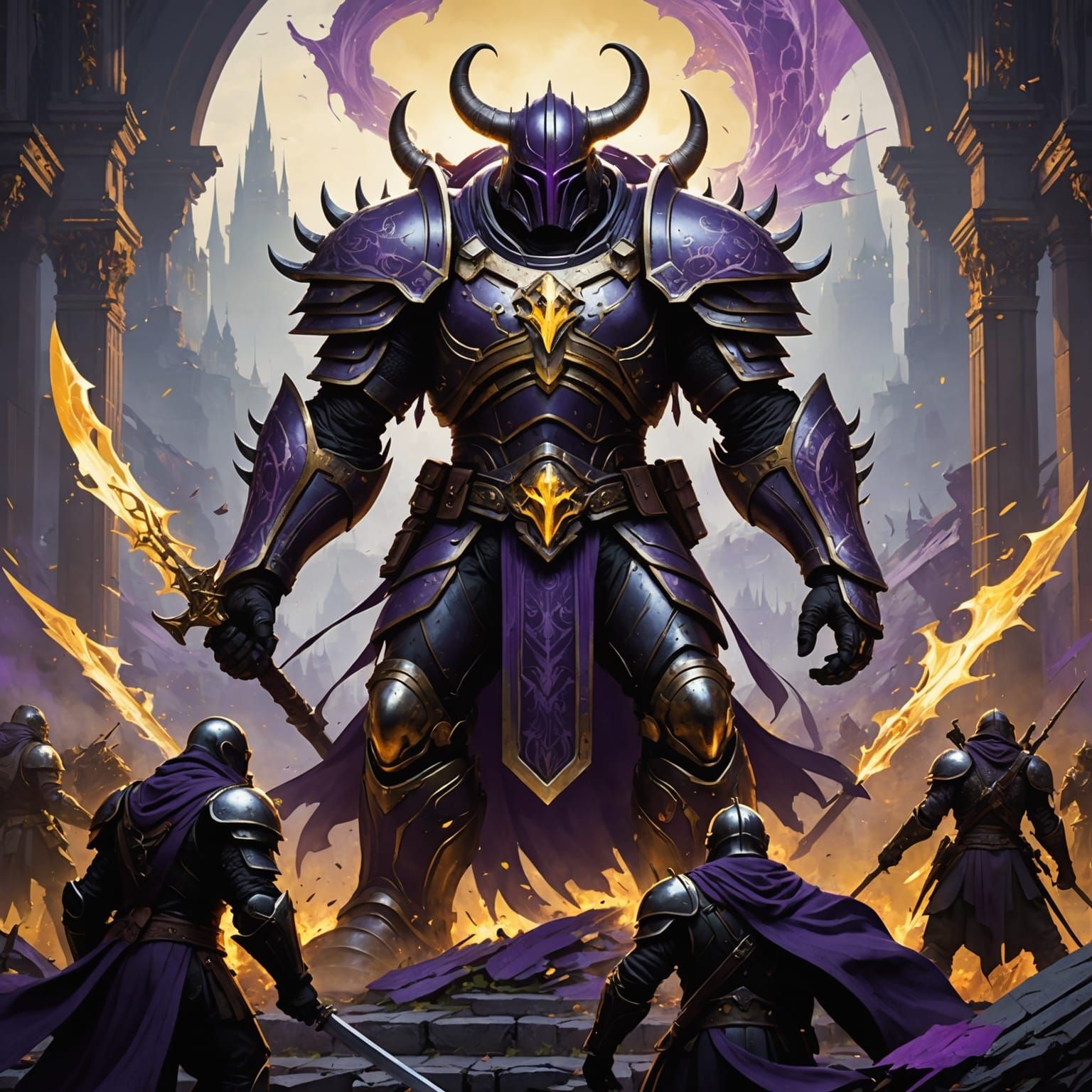 Epic War Scene in Dark Fantasy Style