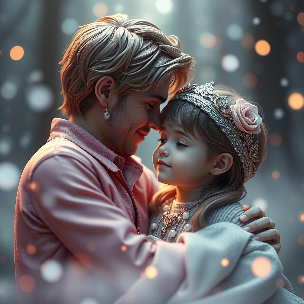 Touching Scene in 3D Game Cinematic Style