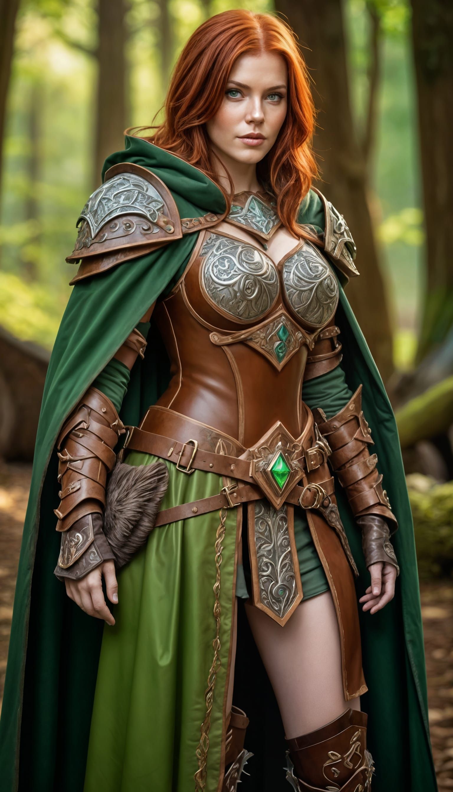 Redhead Warrior in Warcraft Style, Hyperrealistic