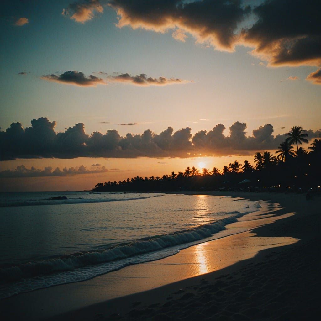 Breathtaking Cinematic Tropic Beachscape at Dusk