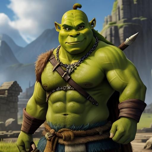 Barbarian Shrek: A Humorous AI Interpretation
