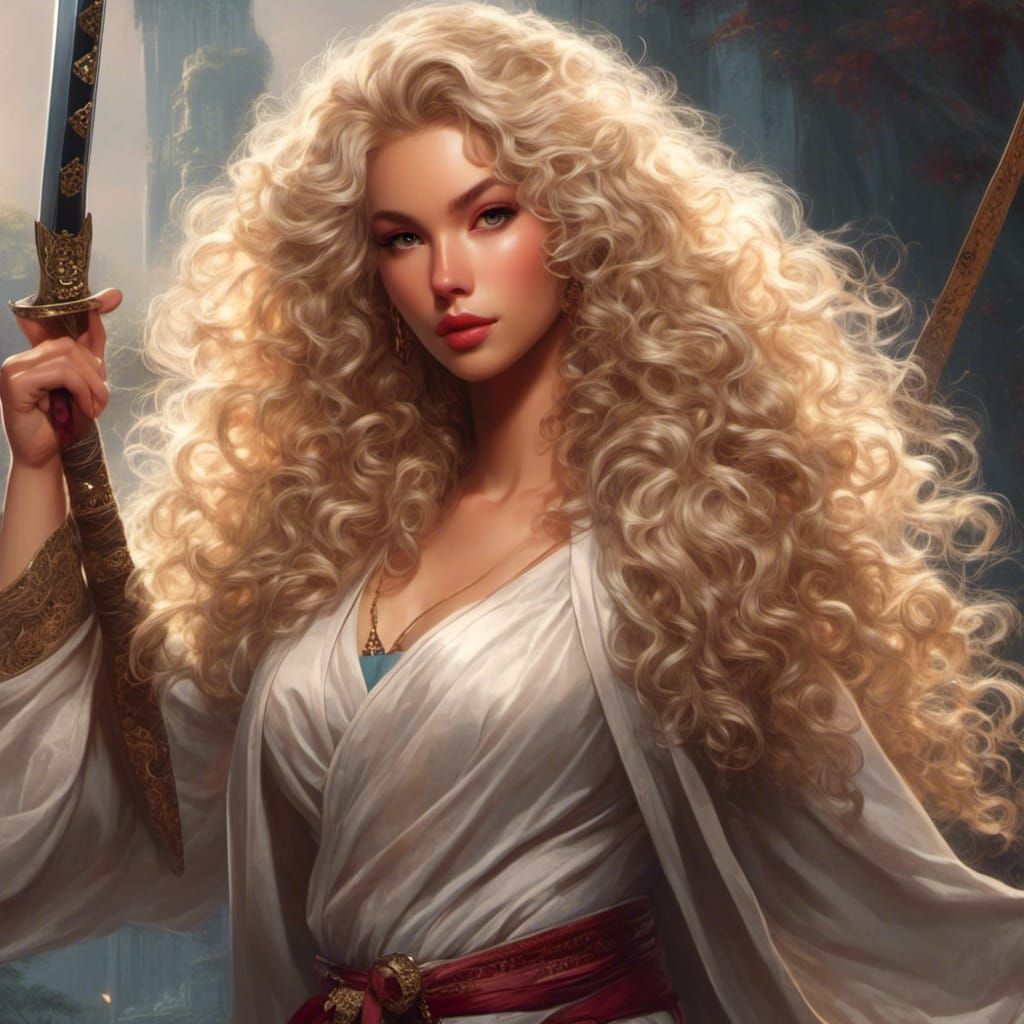 Judy Martin Wields Katana with Blonde Hair