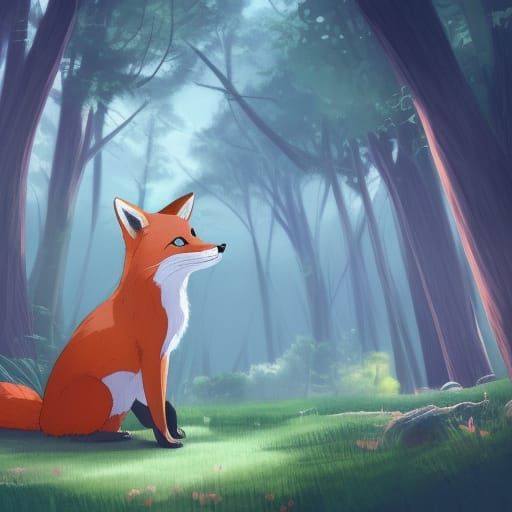 Red Fox as Alice in Wonderland, Anime Style