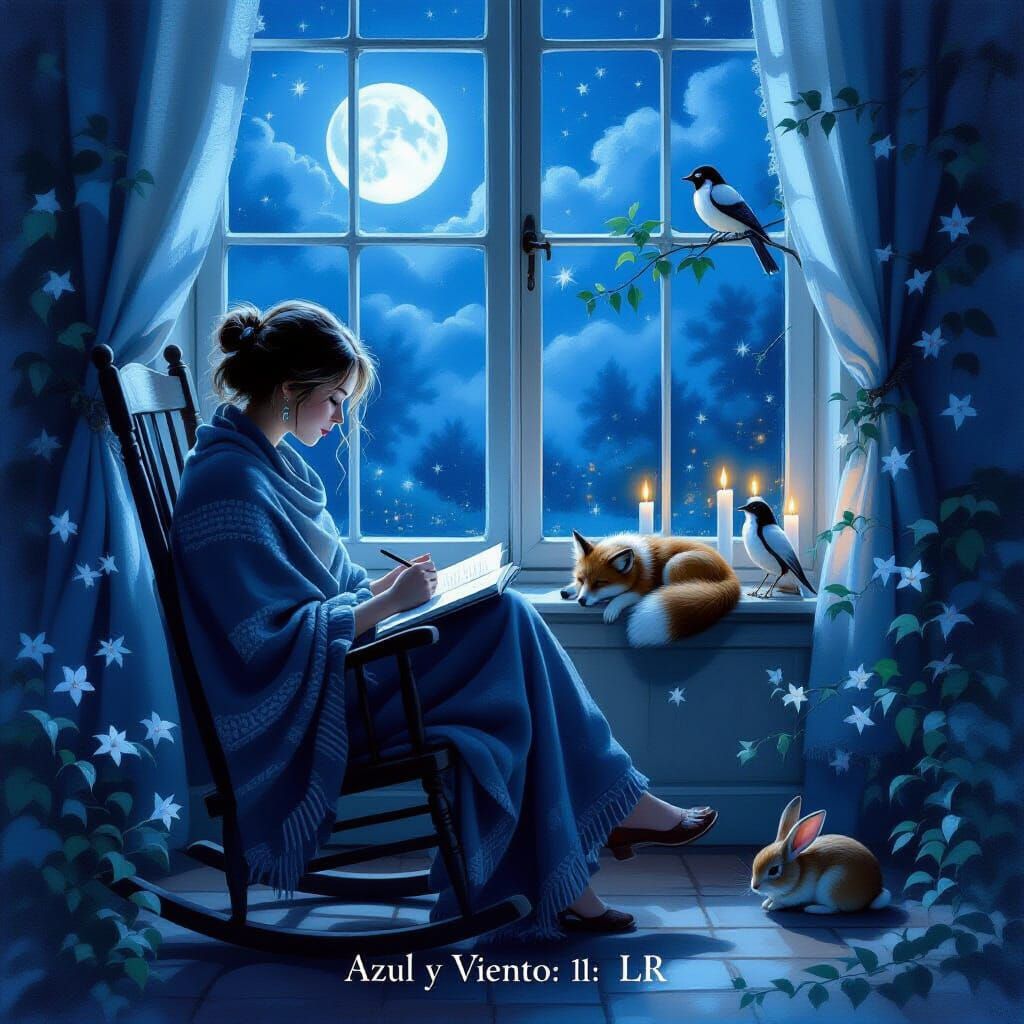 Impressionistic Oil Painting of a Serene Night Scene