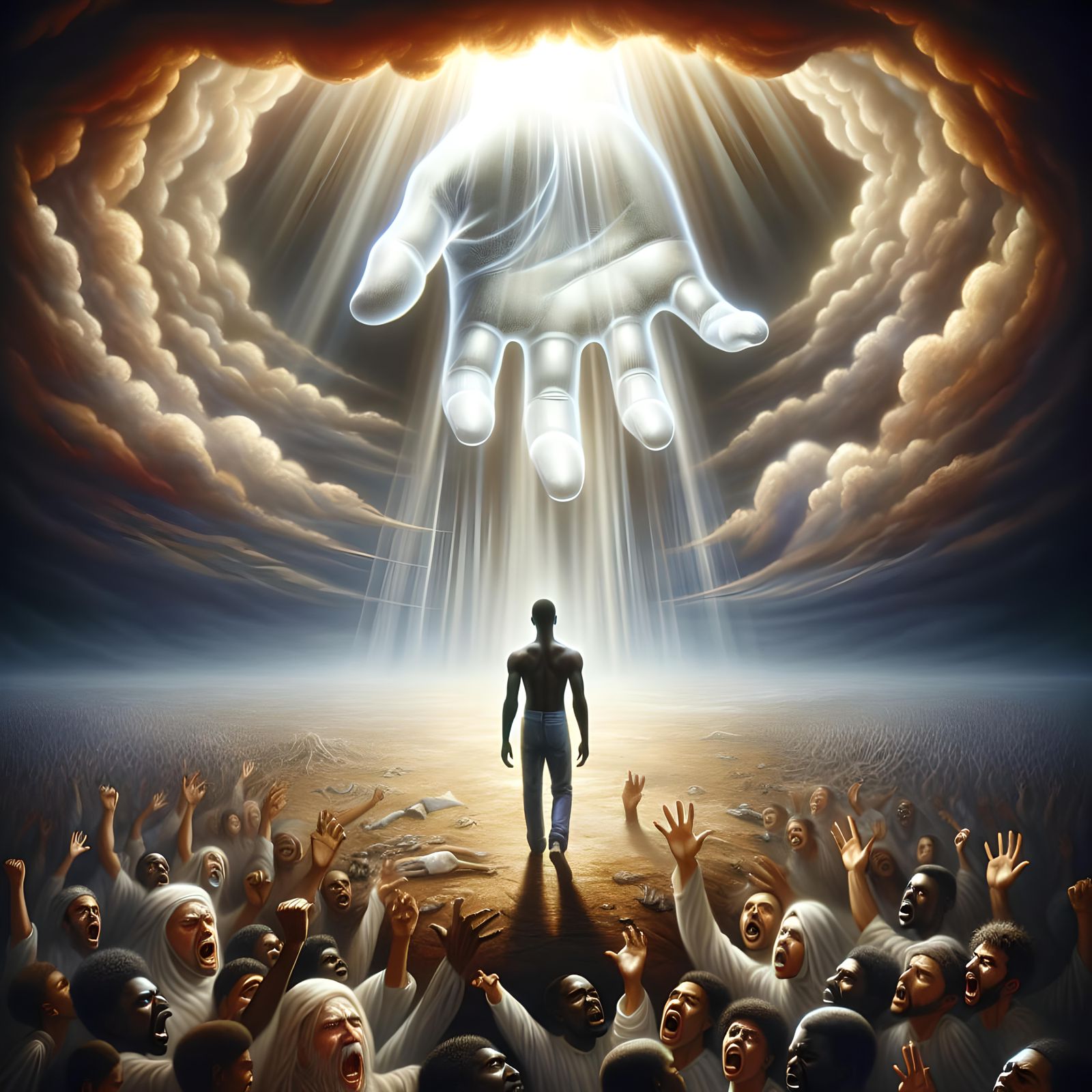 Divine Hand Protects Man From Roaring Mob