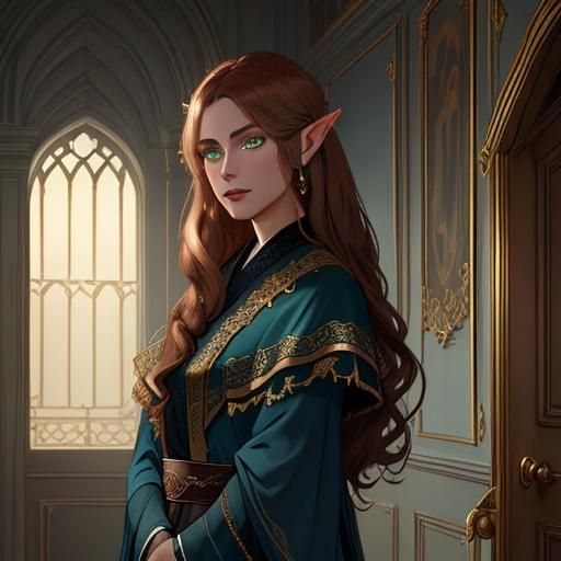 Elven Woman in Dark Fantasy Portrait