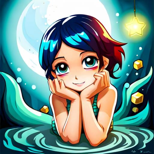 Chibi Mermaid Cartoon Image