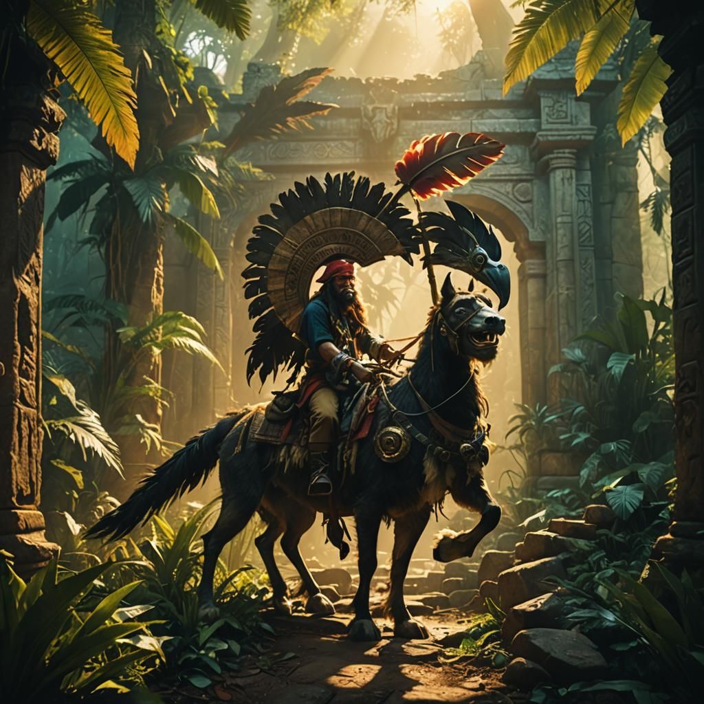 Werewolf Pirate Enters Jungle Temple in Cinematic Style