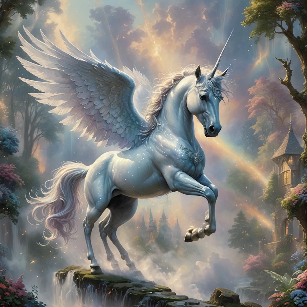 Ethereal Fantasy Unicorn with Wings