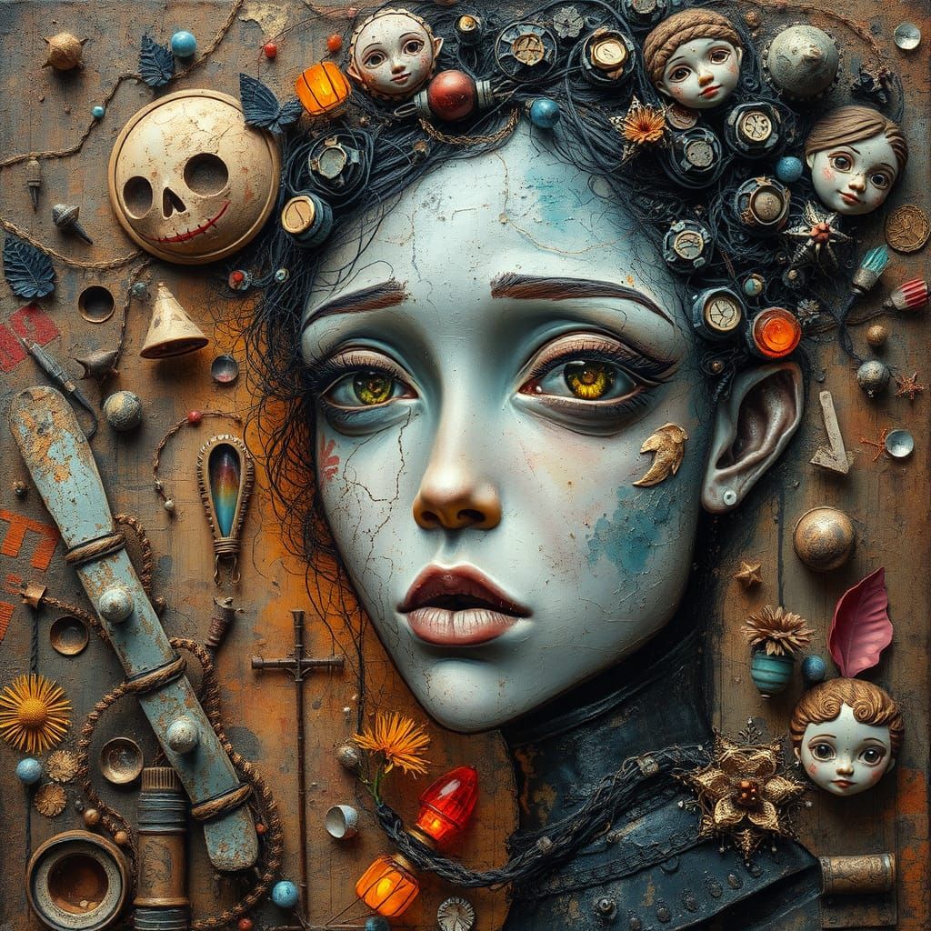 Surreal Abstract Portrait with Dreamlike Pareidolia