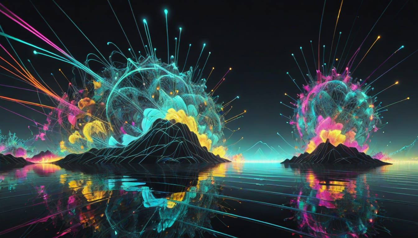 Surreal Summer Disco by the Sea in Digital Art