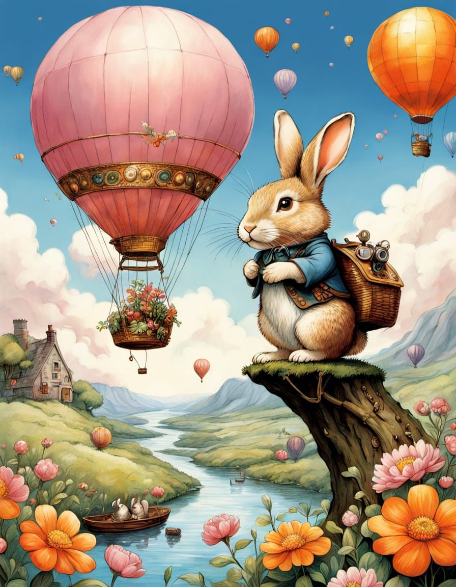 A whimsical rabbit