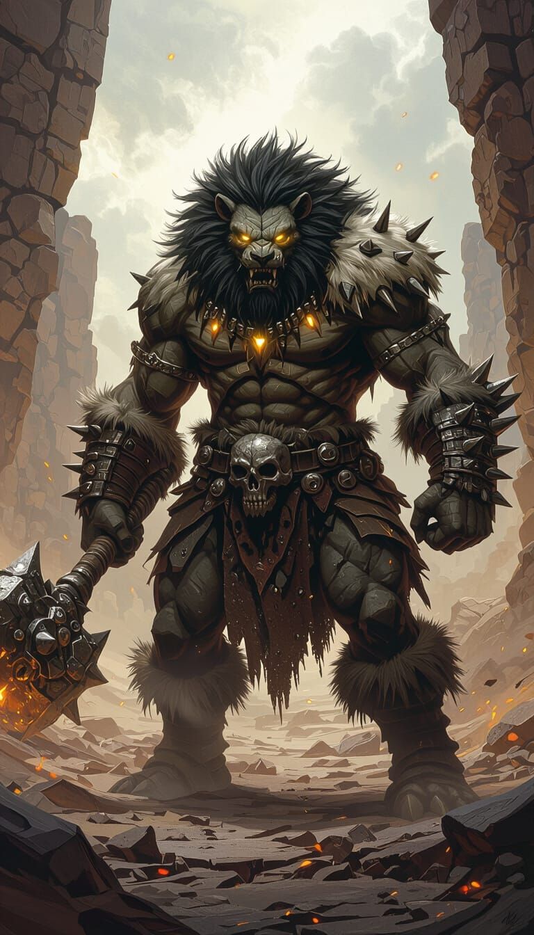 Monstrous Barbarian Beast: Rock from Soul Blade in Dark Fant...