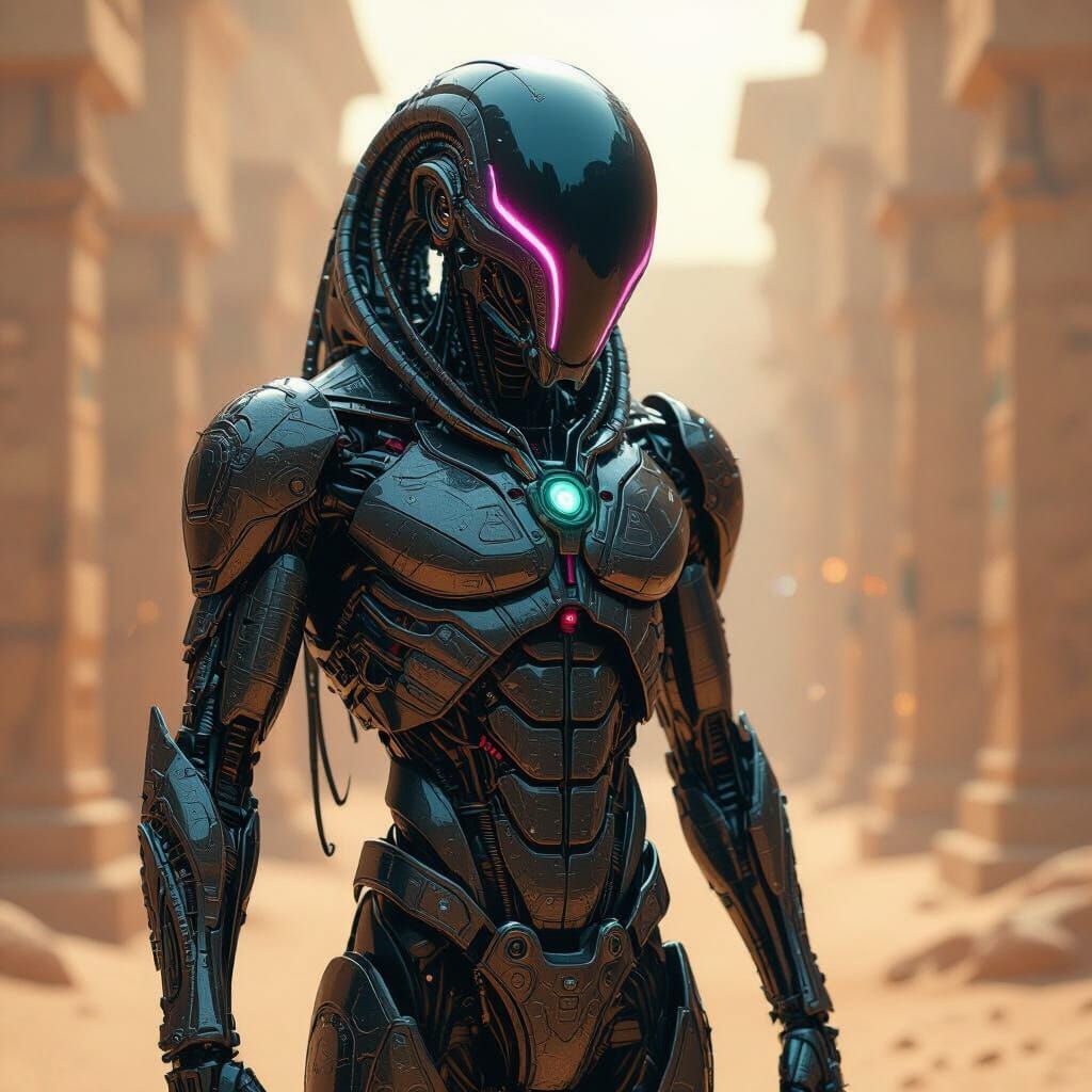 Eldritch Alien Symbiote in Techno-Tron Egyptian Style