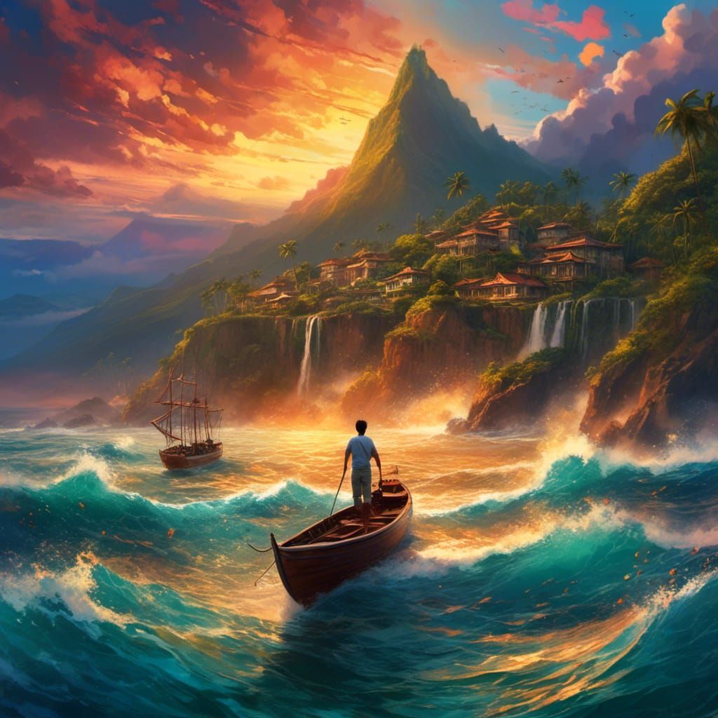 Hawaiian Sunset: Epic Digital Matte Painting