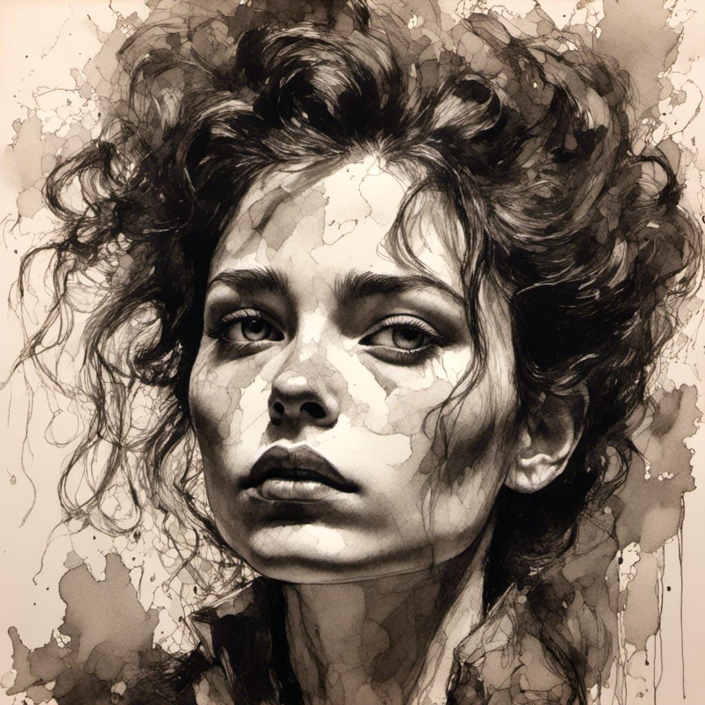 High-Contrast Portrait in Egon Schiele Style